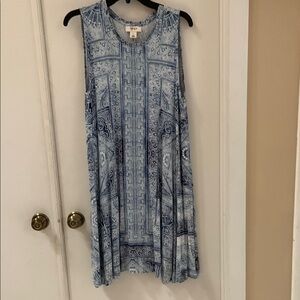 Style & Co. Blue and White Sleeveless Sundress